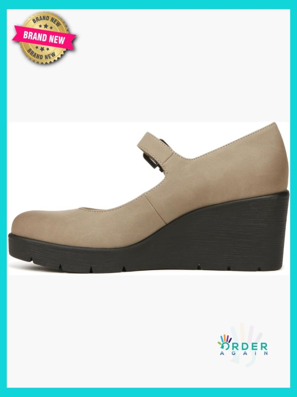 Mary Jane Wedge Shoes Round Toe Casual Buckle Comfort Memory Foam Chunky Heel